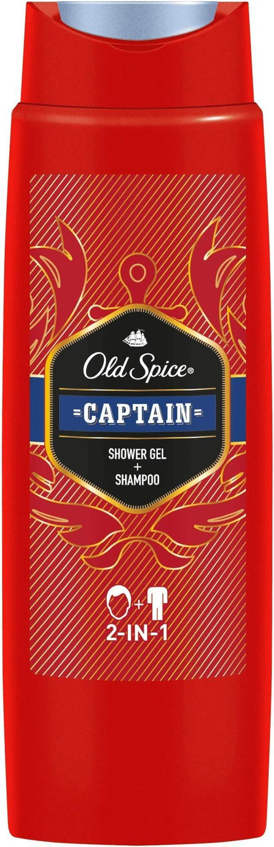 Old spice Captain 2-in-1 Shower Gel & Shampoo for Men - 250ml