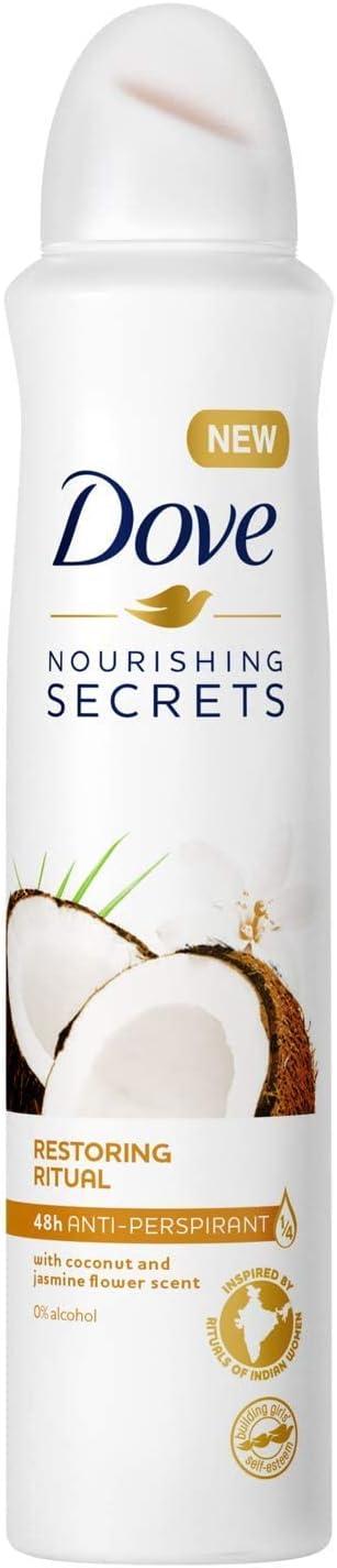 Dove Nourishing Secrets Anti-Perspirant Deodorant Spray - Restoring Ritual with Coconut & Jasmine Flower Scent - 250ml