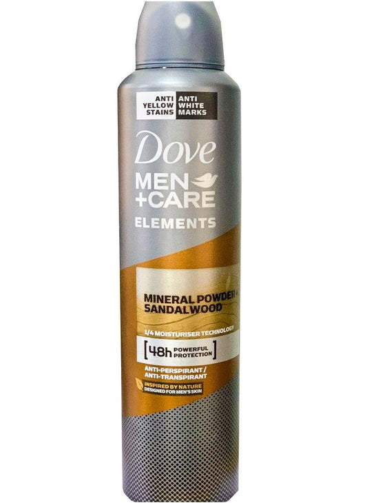 Dove Men+Care Elements Mineral Powder & Sandalwood Anti-Perspirant Deodorant Spray - 250ml